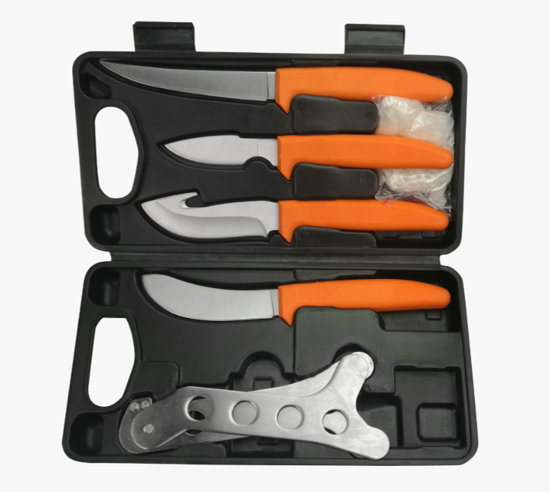 FKS26-08A 8PC Outdoor Fishing Fillet Knife Set with Hard Case, Stainless Steel Blades, Plastic Handl
