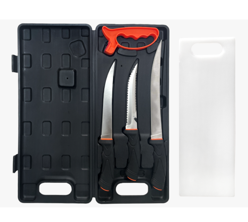 FKS37-05  6PCS Outdoor Fillet Knife Sets with Plastic Cutting Board