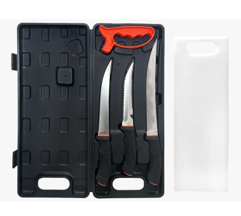 FKS37-05  6PCS Outdoor Fillet Knife Sets with Plastic Cutting Board