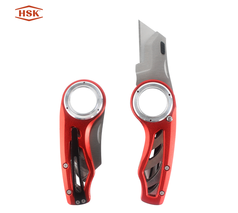 k101 Red Ring Folding Utility Knife, Heavy Duty Replaceable Blade EDC Cutting Tool