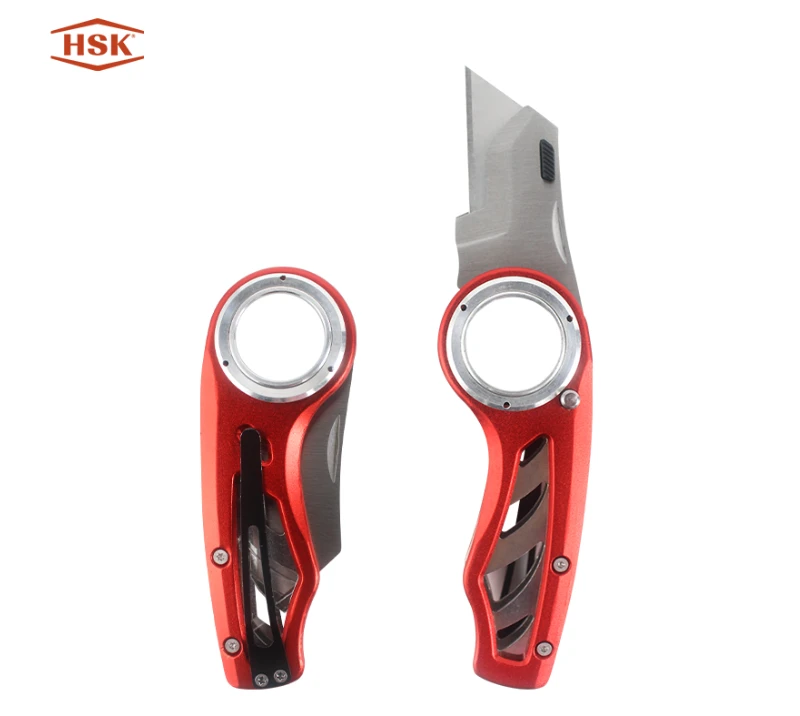 k101 Red Ring Folding Utility Knife, Heavy Duty Replaceable Blade EDC Cutting Tool