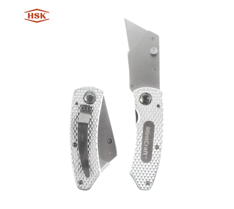 K103 All-Metal Textured Folding Utility Knife