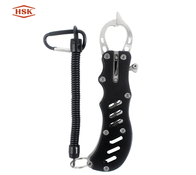 KA-83 Lightweight Aluminum Fish Gripper with Safety Lanyard, Stainless Steel Fish Lip Clamp Plier, P