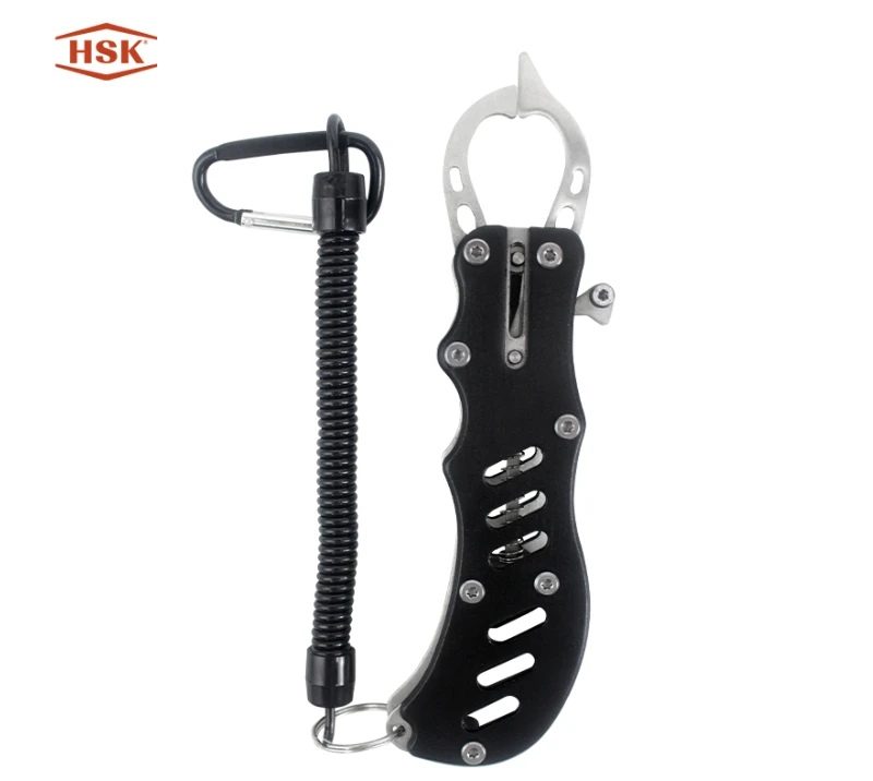 KA-83 Lightweight Aluminum Fish Gripper with Safety Lanyard, Stainless Steel Fish Lip Clamp Plier, P