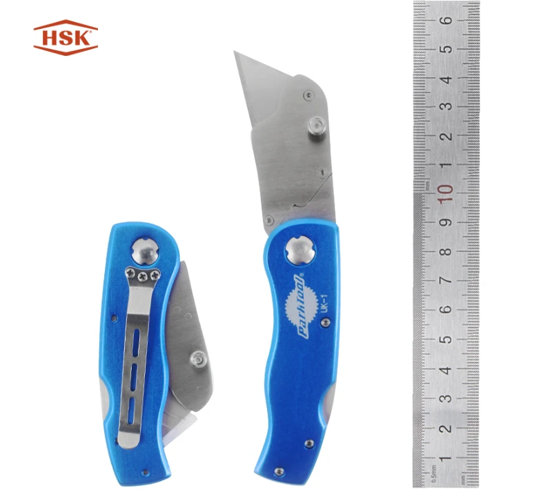 1 Blue Folding Utility Knife, Replaceable Blade Bike Cable Cutter, Portable EDC Tool for Bicycle Rep