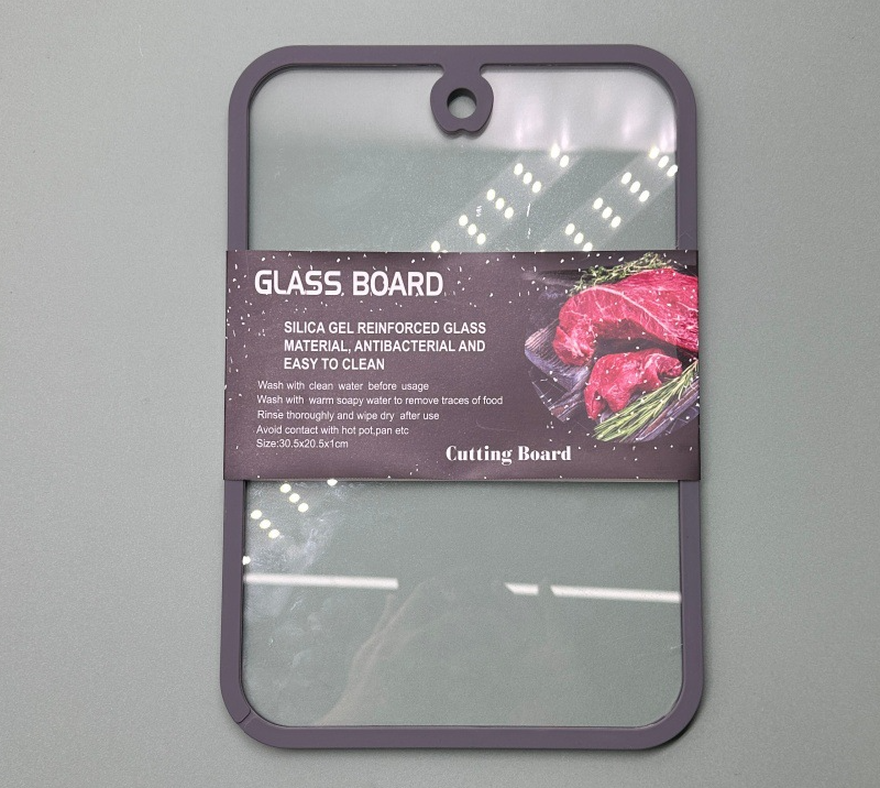 JH3327-A Glass Cutting Board Set, Anti-Slip Tempered Glass Chopping Board for Meat/Vegetables/Fruits