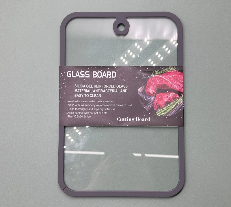 JH3327-A Glass Cutting Board Set, Anti-Slip Tempered Glass Chopping Board for Meat/Vegetables/Fruits