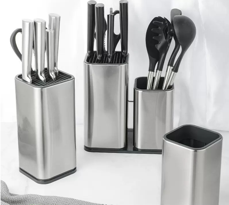 Universal Knife Block,Stainless Steel Knife Storage Block