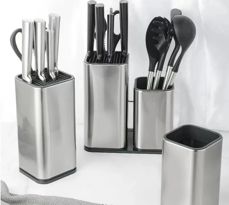Universal Knife Block,Stainless Steel Knife Storage Block