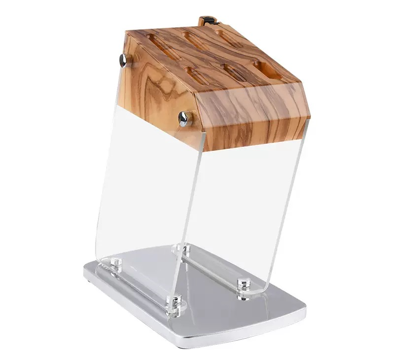 Large transparent holder space saver knife storage with clear barrel