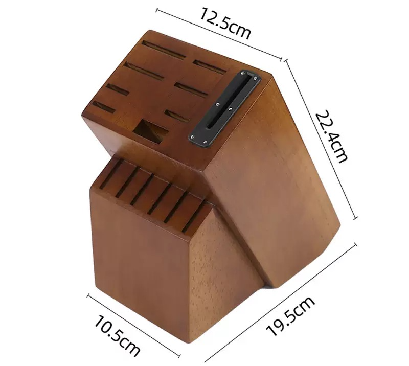 TY103 15 Slots Universal Knife Block, Acacia Wood Knife Block for Kitchen Counter
