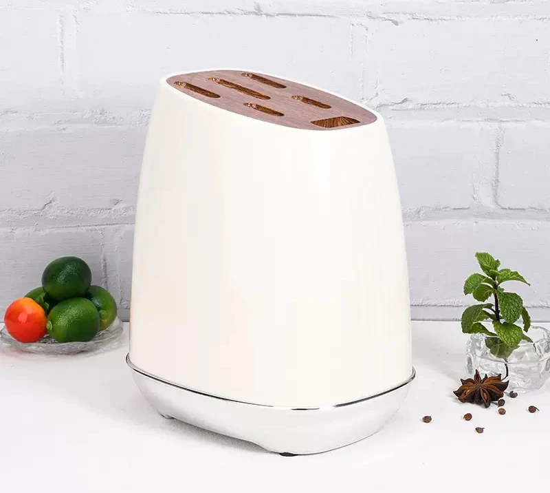 New Knife Block Holder without Knives, Universal Kitchen Storage Stand with Wavy Slots to Protect Bl