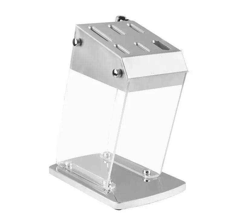 Large transparent holder space saver knife storage with clear barrel