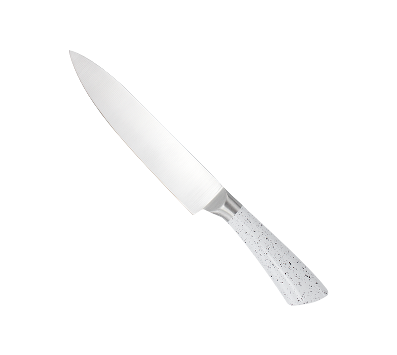 9Pcs White Knife Set with Rotation Block, Ergonomical Handle Stainless Steel Chef Knife Block Set