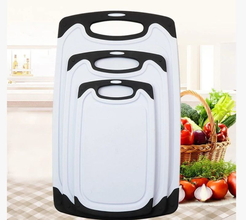 JH3313 3PCS PP/TPR Plastic Chopping Board Set/Easy-grip Handle Cutting Board