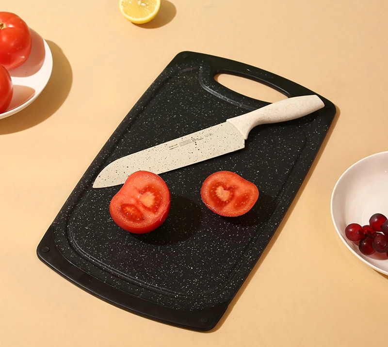 QJ4005 BPA-Free Reversible Kitchen Cutting Board Set of 3, with black white dots