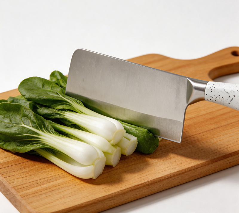 9Pcs White Knife Set with Rotation Block, Ergonomical Handle Stainless Steel Chef Knife Block Set