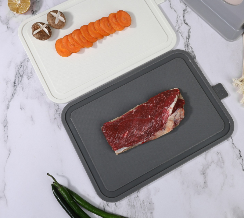 QJ4015 5PCS PP Chopping Board Set with Stand/Plastic Cutting Board Set