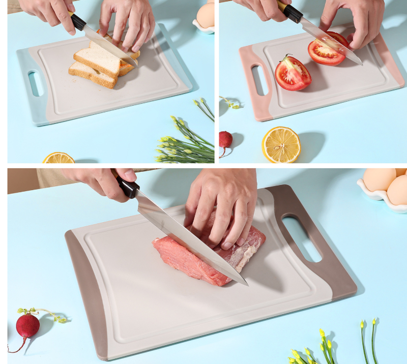 QJ4009  Food Grade PP Cutting Board with Non-Slip Grip & Juice Groove