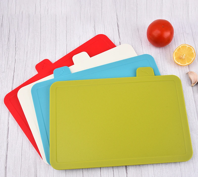 QJ4017 PP Plastic Cutting Board with Stand/Reversible, Large Cutting Board Set