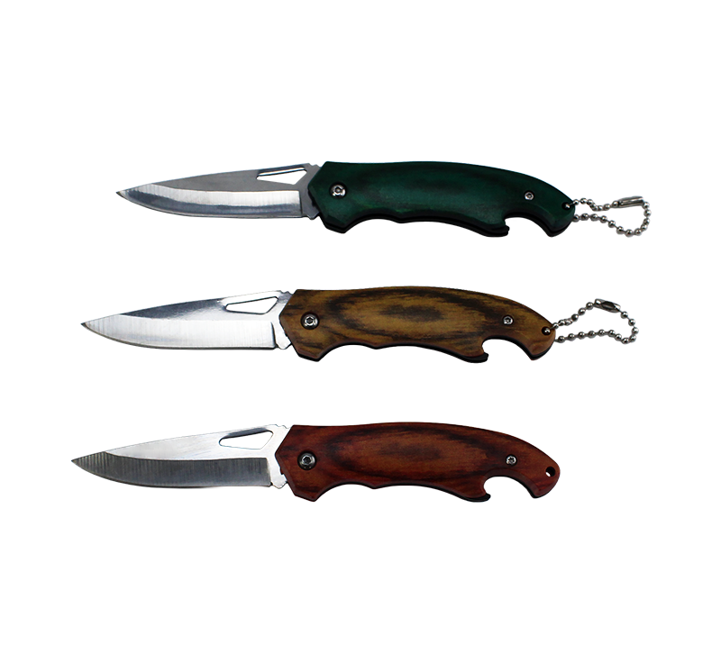 Wood pattern coating Handle Pocket Knives-Durable, sharp & Portable for Camping, Hiking & EDC