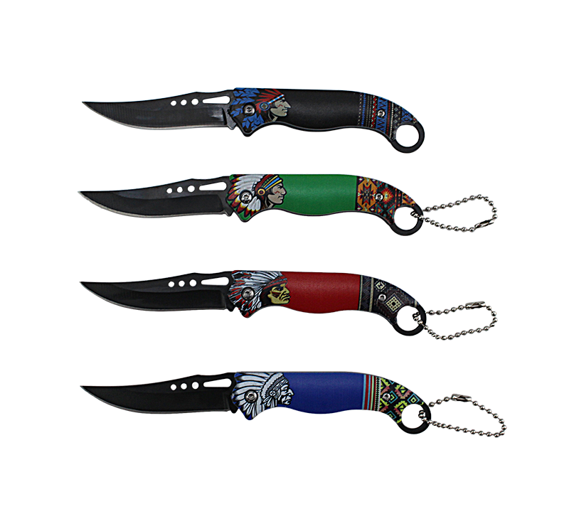 Camping & Hiking Tribal Pocket Knives - Durable Native American Pattern Handles