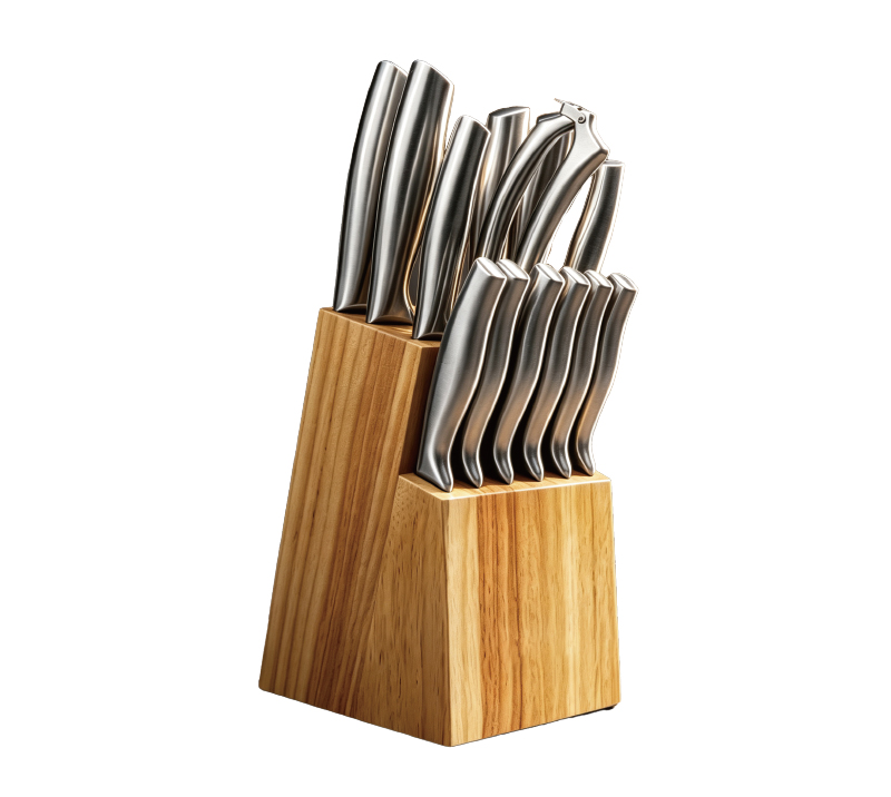 RS-129 8PCS High Quality Stainless Steel Kitchen Knife Set With Wooden Block