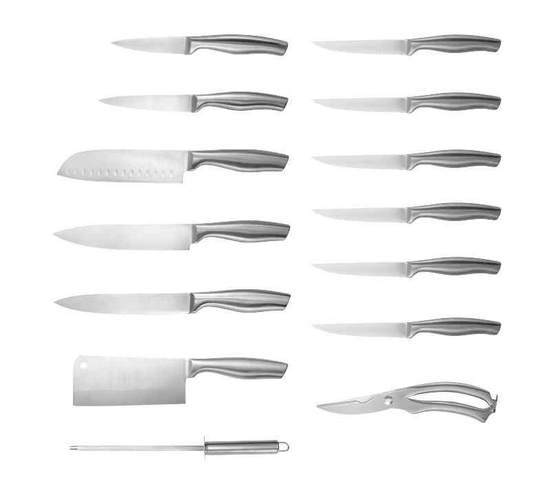 RS-129 8PCS High Quality Stainless Steel Kitchen Knife Set With Wooden Block