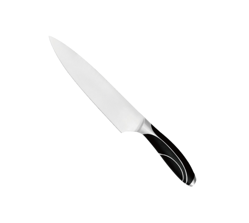 D-D002C-8PCS Kitchen Knife Set with Wood Block & Built-in Sharpener